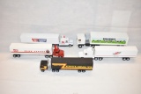 Five ERTL Semi Trucks & Trailer Toys