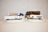 Four 1/64 Scale Semi Tractor Trailer Toys