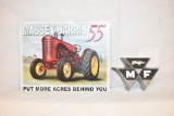 Massey Harris Tin Sign & MF Grille Ornament