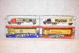 Four 1/64 Scale Semi Tractor Trailer Toys