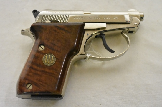 Gun. Beretta Model 21a Nickel 22 LR cal Pistol