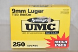 Ammo. 9mm Luger. 250 Rds.