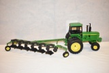 Two ERTL 1/16 Scale John Deere Tractor & Plow Toy