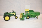 Two 1/16 Scale John Deere Tractor & Combine Toy
