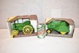 Two ERTL John Deere 1/16 Scale Tractor Toys
