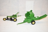 Two ERTL 1/16 Scale John Deere Tractor Plow Toys