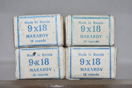 Ammo. 9 x 18 Makarov.  64 Rds.