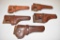 Five Leather Hand Gun Holsters