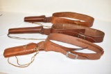 Three Leather Belted Holsters