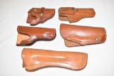 Five Leather Hand Gun Holsters