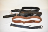 Three Leather Belted Gun Holsters