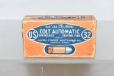 Ammo. Collectible Colt Two Part Box with 32 cal