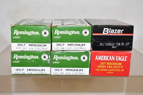 Ammo. 357 Mag.  283 Live Rds, 17 Brass Only