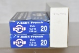 Ammo. 7.5 x 54 French. 60 Rds & 3 Slides