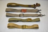 3 Military Slings & 2Military Belts