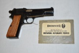 Gun. Browning High Power Belgium 9mm cal. Pistol