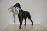 Metal Pointer Dog with Pheasant Statue