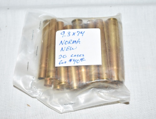 Brass, Norma New 9.3 x 74 mm, 20 Cases