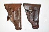 Two Small Brown Leather Holsters
