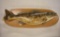 Hand Carved Signed Mike Borrett Wooden Walleye