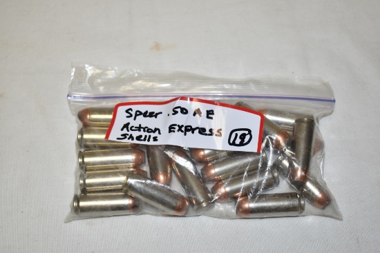 Ammo. 50 cal, Action Express, 19 Rds