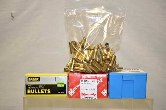 Bullets & Brass. 45 cal,  9 lbs Bullets, 108 Brass