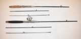 Two Bristol Steel Fishing Rods & One Reel