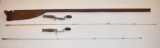 Two Steel Fishing Rods & One Leather Heddon Case