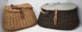 Two Wicker Creel Fishing Baskets