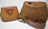 Two Wicker Creel Fishing Baskets