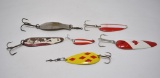 Six Fishing Lure Chum Spoons