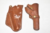Two Brown Leather Holsters