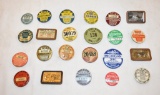 Hunting & Fishing Licenses Pinback Buttons 1930's-1970's