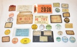 Hunting & Fishing Licenses Pinbacks, Plaques & Stamps 1920's-1960's