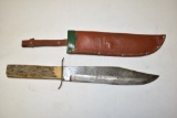 Large Solingen Bowie Knife & Leather Sheath