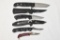 Five Pocket and One Fixed Blade Knives