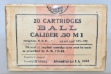 Ammo. 30 M1 Ball. 20 Rds in Sealed Box