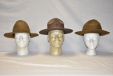 Three WWII Campaign Hats