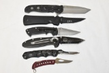 Five Pocket and One Fixed Blade Knives