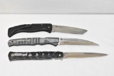 Three Oversized Cold Steel Pocket Knives