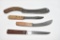Four Large Fixed Blade Knives
