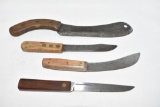 Four Large Fixed Blade Knives