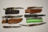 Four Folding Knives, Two Fixed Knives & Sheaths