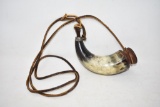 Gun Powder Horn with Etched Eagle & Rods