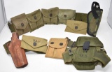 Two US Military Ammo Belts with Gun Holsters