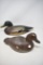 Two Glass Eyed Wooden Duck Decoy's