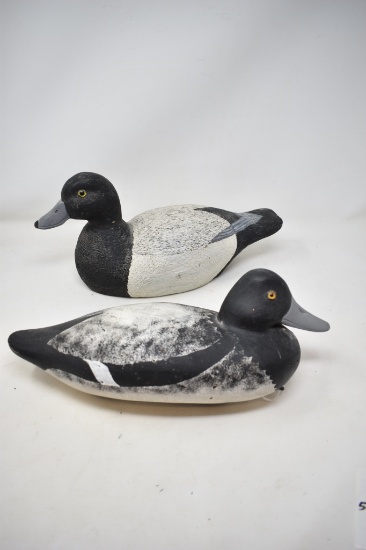 Two Glass Eyed Wooden Duck Decoy's