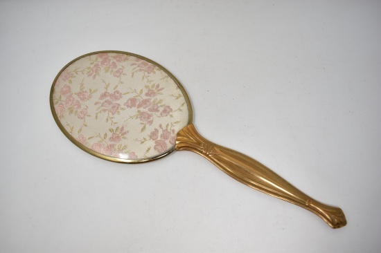 Vintage Vanity Dresser Handheld Gold Mirror