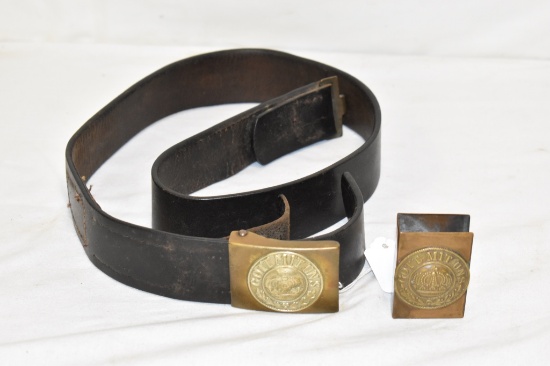 WWI German Imperial Belt, Buckle & Match Box Cover