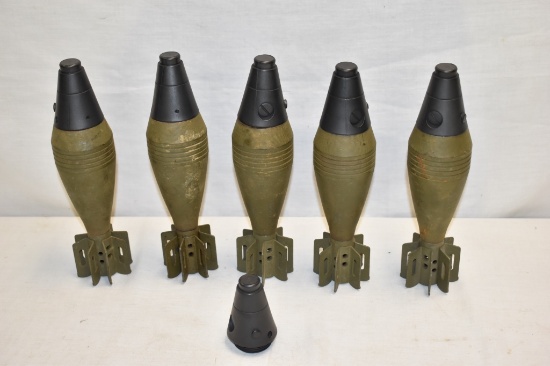 5 Deactivated WWII Ca 1942 60 mm Mortars